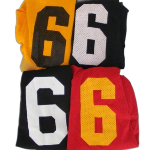 4 Hockey Jerseys, All #6, 1-XL, 3-XXL, Black, Yellow, Red, CCM/Pederson - Picture 2 of 7